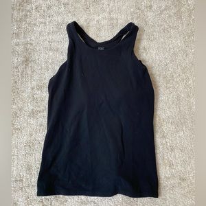 athleta girl black tank top with built in bra, size XL/14